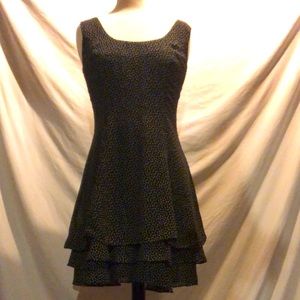 Mid Length Black Dress w/ White Polka Dots
